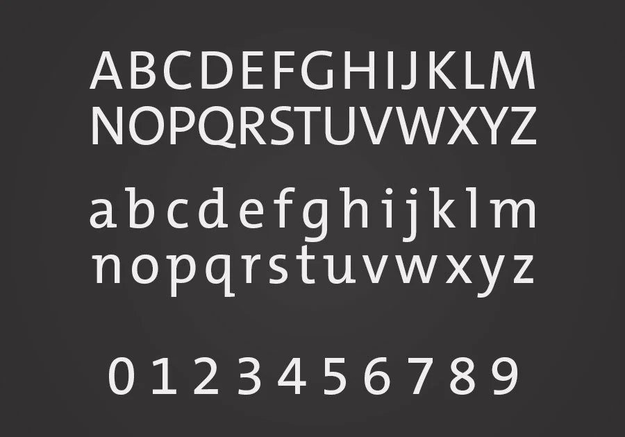 Übersicht der Schriftart Thesis Mix